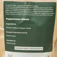 Whole Black Pepper – Premium Organic Spice (250g)