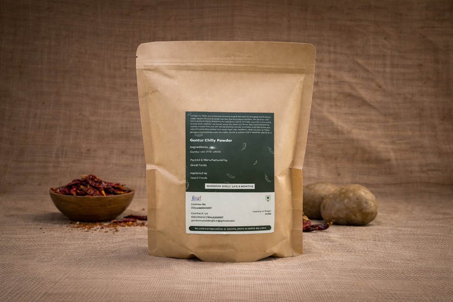 Guntur Chilly Powder (Spicy) (250gms / 500gms)