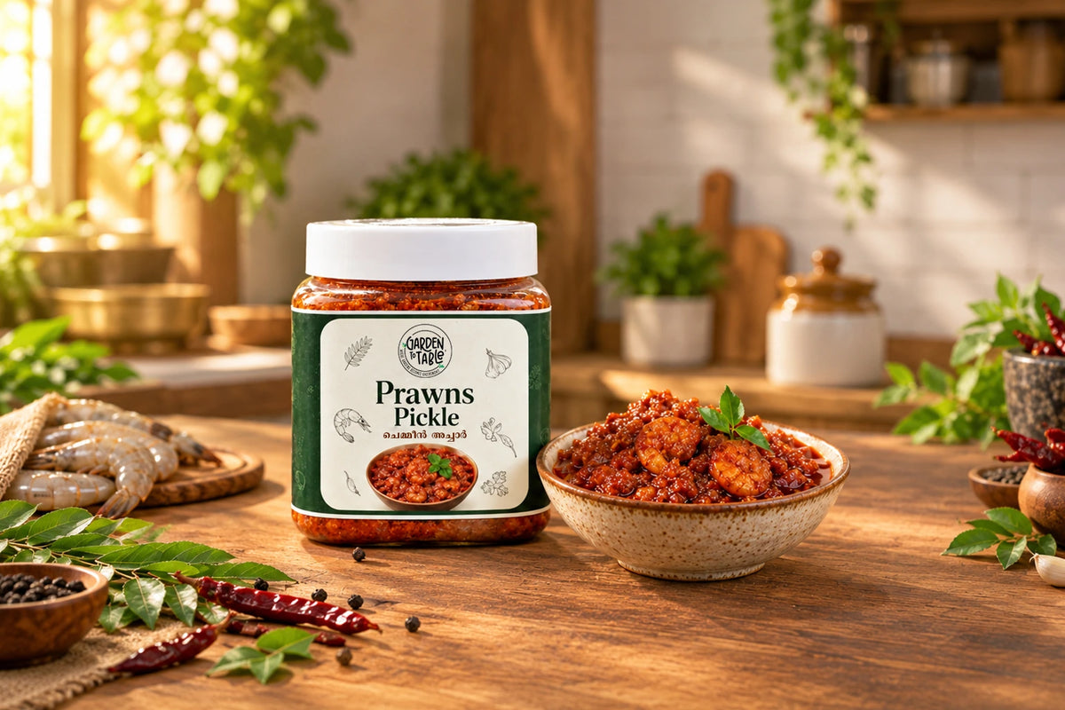 Prawns Pickle | Spicy Kerala Style Prawn Pickle for Rice & Meals | 150g