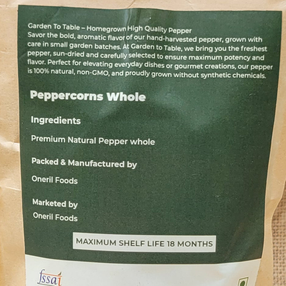 Whole Black Pepper – Premium Organic Spice (250g)